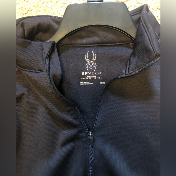 SPYDER Black 1/4 zip base layer top size Medium - Picture 3 of 6